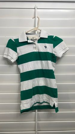 Abercrombie And Fitch Green And White Polo Shirt