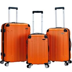 Rockland London Hardside Expandable Luggage with Spinner Wheels, Orange, 28-24-20-Inch