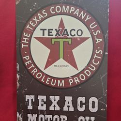 8" By 12 " Retro Texaco oil Sign