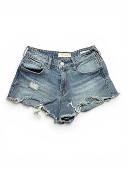 PacSun Bullhead Denim Co Women's Blue Light Wash High Rise Cut Off Shorts 24