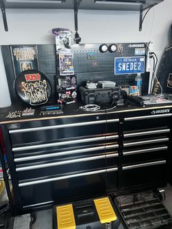 Husky work bench with power outlet