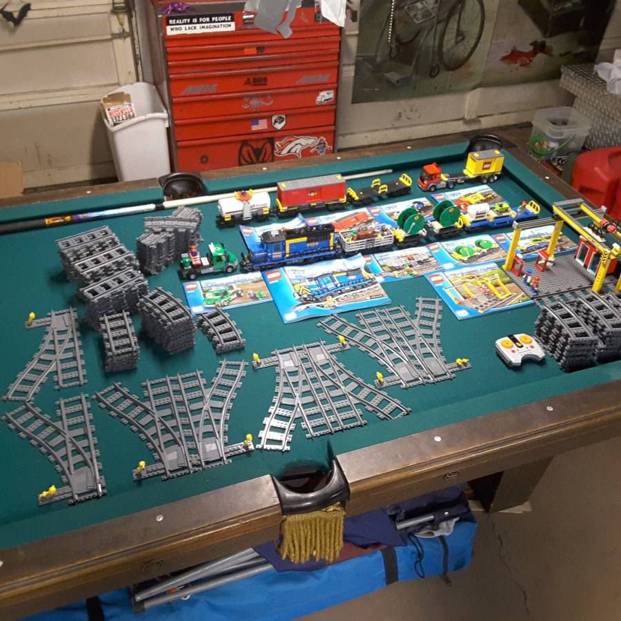 Lego train lot with LOTS of track