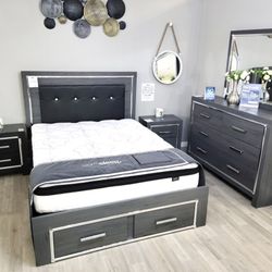 FREE DELIVERY ‼️ NEW GREY QUEEN BED FRAME AND DRESSER  $10 Down Financing 
