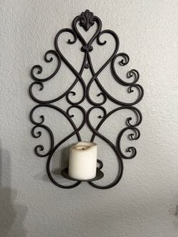 2 piece  Wrought Iron Wall Candle Sconce