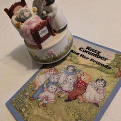 Rare Vintage Kitty Cucumber Music Box And Book