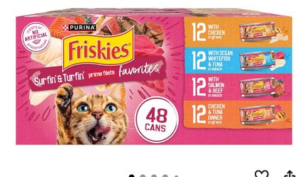 FRISKIES CAT FOOD. 40 CANS. EXPIRY 2027. EACH $29.00. HAVE SEVERAL.