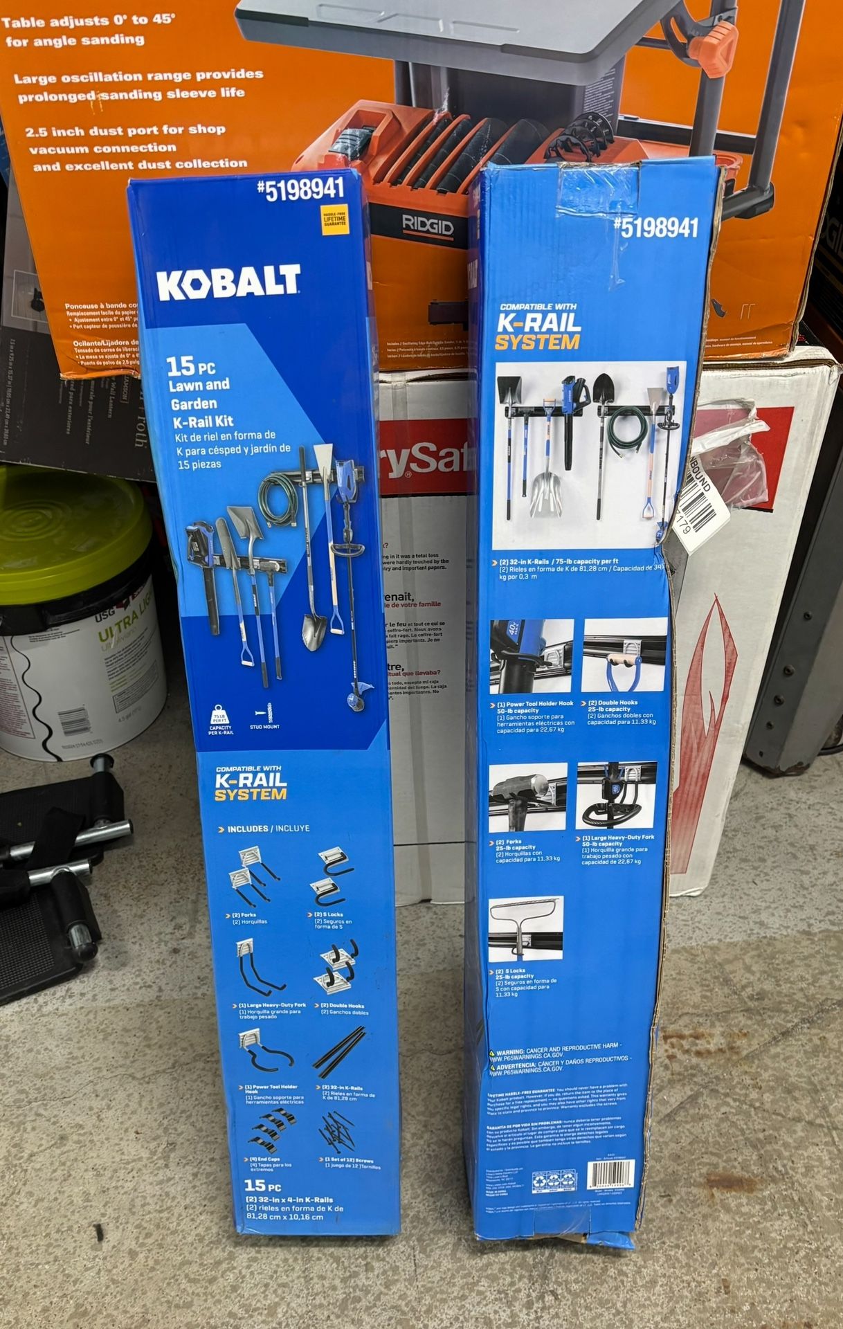 NEW Kobalt K-Rail 15-Piece 32” Lawn & Garden PVC Tool Storage Rail System