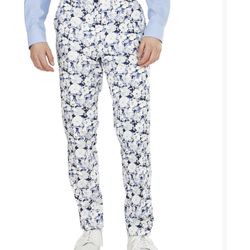 Men's Slim-Fit Floral Suit Separate Pant,