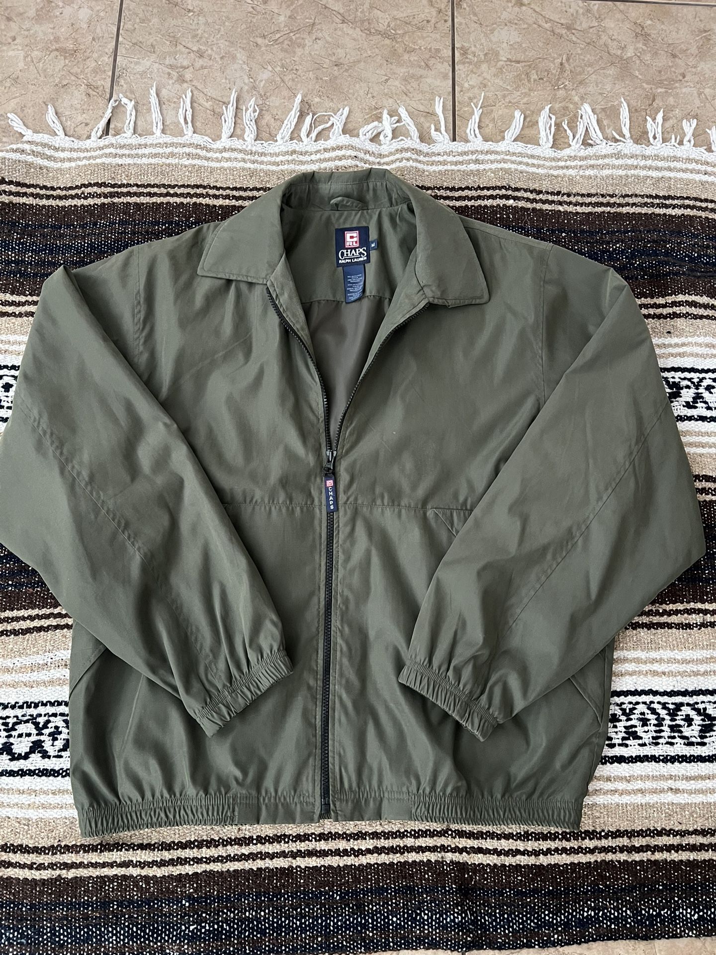 Men’s M 1997 CHAPS by Ralph Lauren Olive Green Light Weight Bomber Jacket