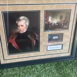Andrew Jackson “one Letter” Hand Written With COA And Framed 