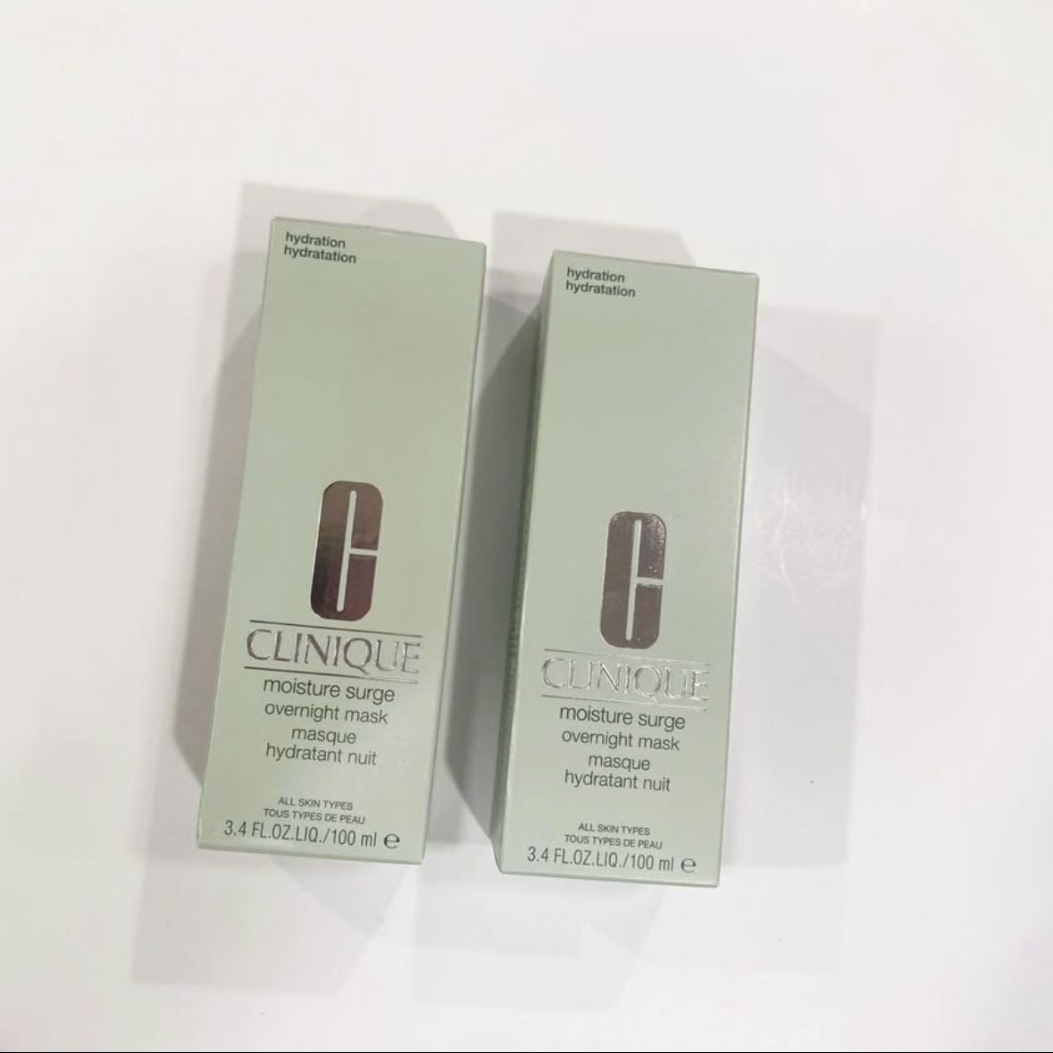 Clinique Moisture Surge Overnight Face Mask 3.4 fl oz NEW - qty 2 Full Size