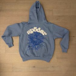 sp5der hoodie sky blue size small