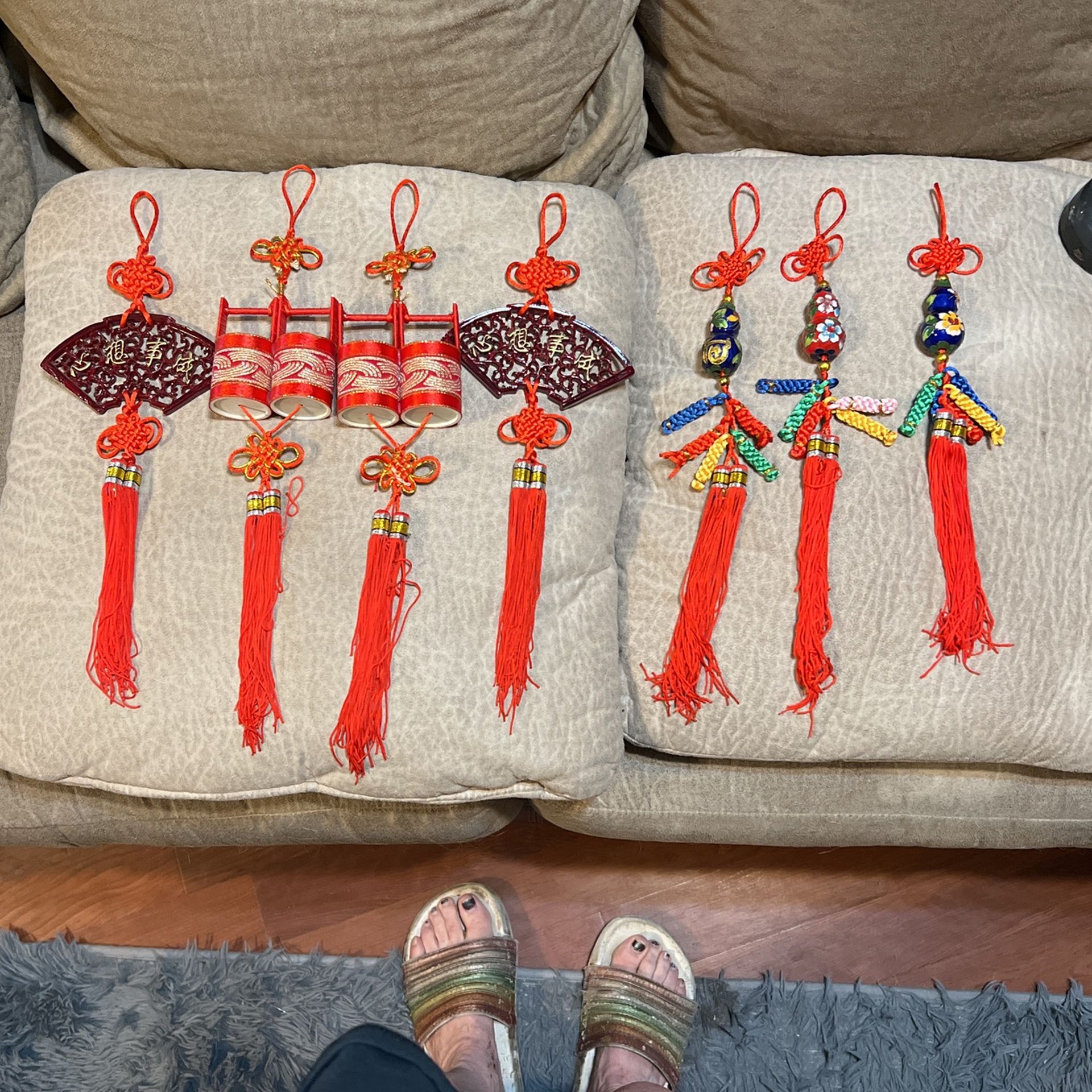 ORIENTAL HANGINGS WITH WRITING
