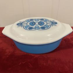 Vintage Horizon Blue Pyrex Casserole Dish 