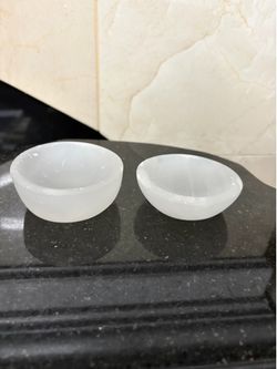 Two mini selenite Crystal bowls