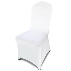LIUJIAYI 30Pcs White Stretch Chair Covers - Premium Polyester Spandex Slipcovers for Wedding, Party, Banquet, Dining & Event Chairs