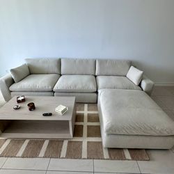 FREE LOCAL DELIVERY Beige Linen Cloud Sofa