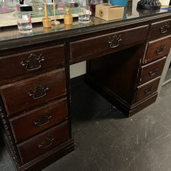 Vintage Wood With Bronze Detailing 8 Drawers 
