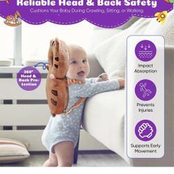Baby Head Protector Backpack – Toddler Safety Cushion for Crawling & Walking – Infant Fall Protection Pillow with Adjustable Straps – Comes with Knee 