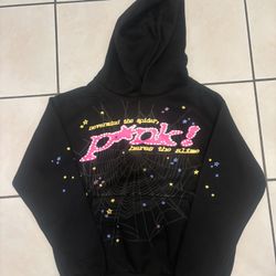 Pink spider hoodie size small brand new