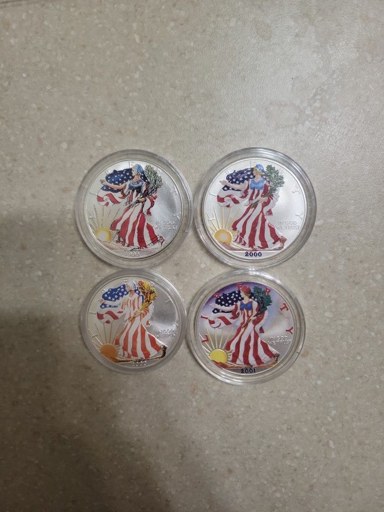 Colorized American Silver Eagles.  $65 Each 
