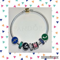 Facebook TikTok Netflix  Phone Icon Pandora Bracelet 