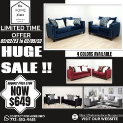 🚨HUGE SALE 🚨🔥 The HOME Place Chicago Brand New 2Pcs Sofa And Loveseat Are On SALE NOW!! (Valid Until Sunday 5th)