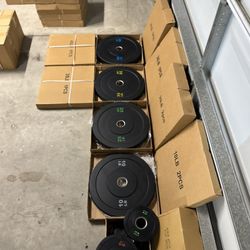 Full Olympic Bumper Plate Set 45/35/25/10/5/2.5  (BRAND NEW IN BOXES)  