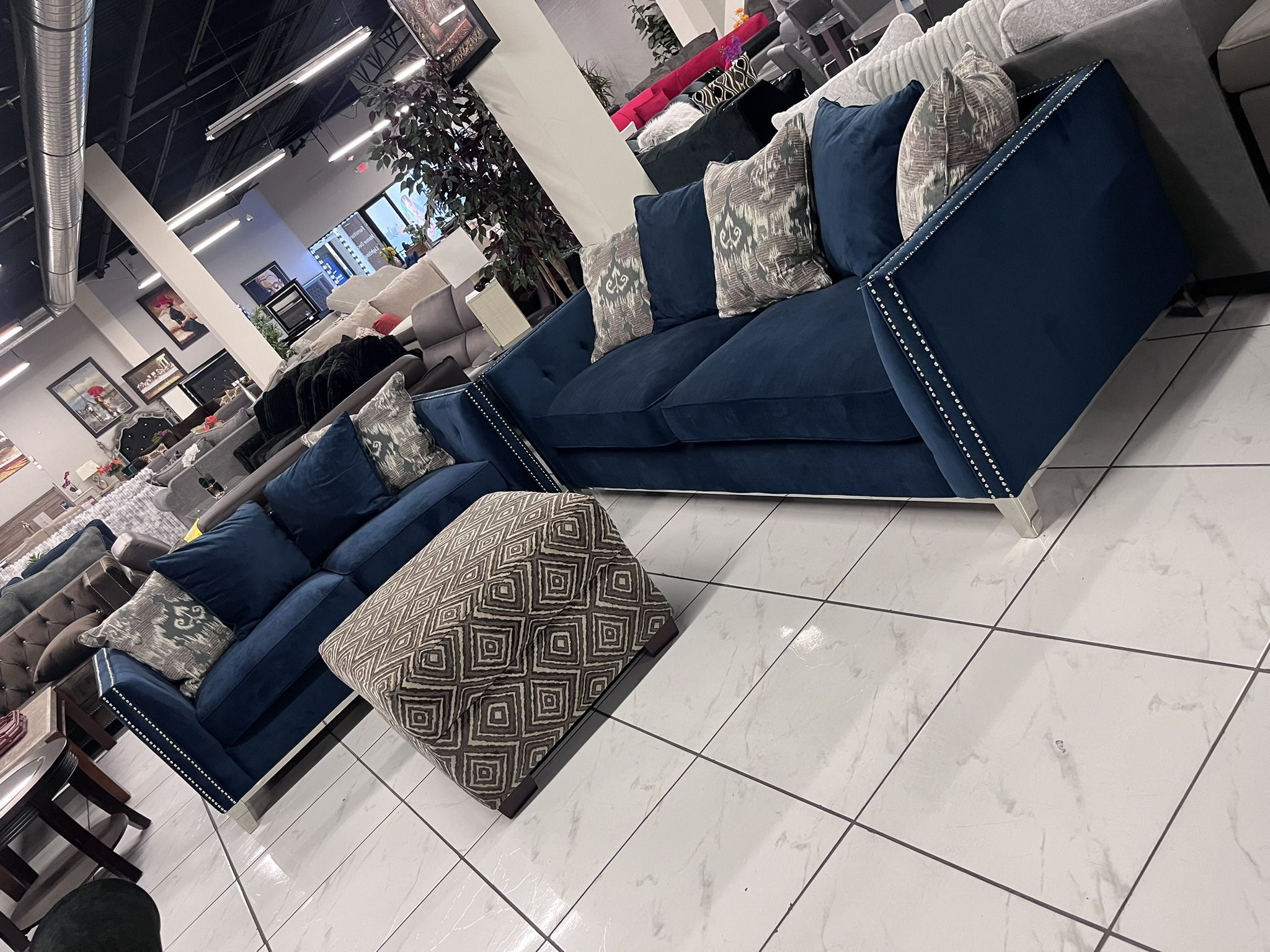 Blue Fabric Sofa Set 💙💙💙