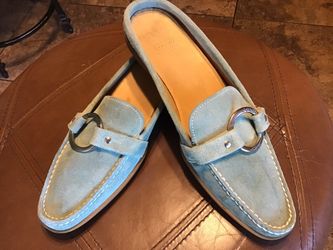 Coach suede loafers shoes sz 8.5. Like new! Turquoise leather