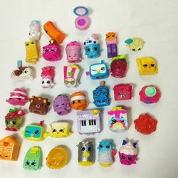 Shopkins 34pc Lot Food Accessory Themed Mini Toy Figures Authentic Moose