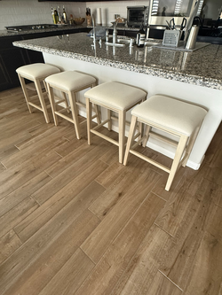 Set of 4 Bed Bath & Beyond 24” Upholstered Counter Stools