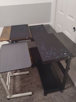 Wood height adjustable tables