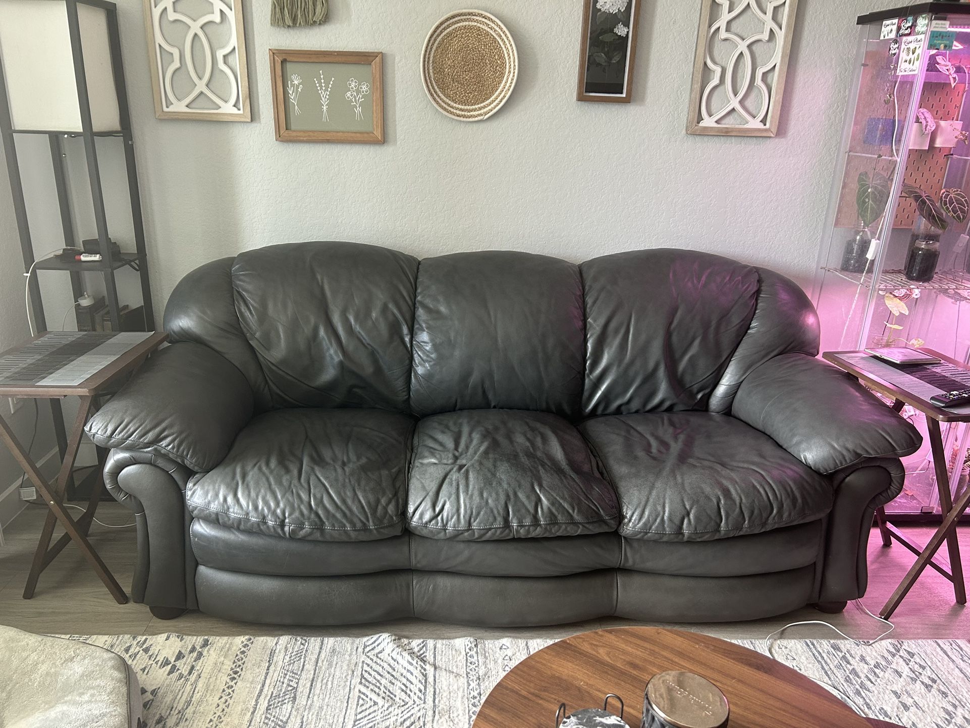 Leather Loveseat and Sofa