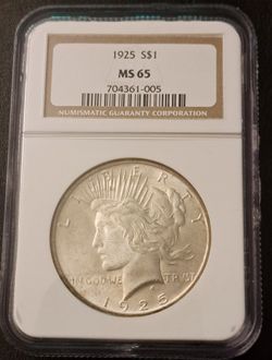 1925 Peace Dollar- NGC MS65 - Absolute Gem