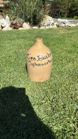 Antique Stoneware Jug Schenectady New York 1800s