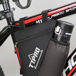 Bicycle strap attachment to hold water bottle, etc.