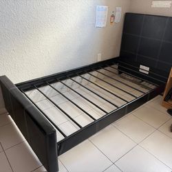 NEW BED FRAME TWIN SIZE WITH MATTRESS AND BOX SPRING