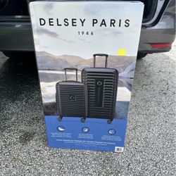 Delsey 2pc Trunk Luggage Set Black color