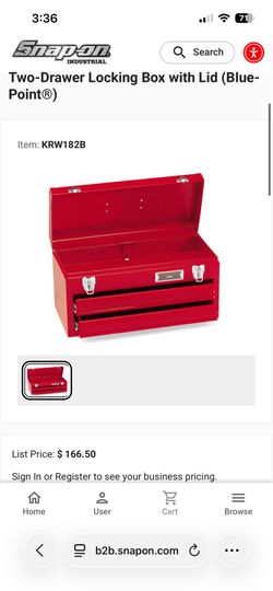 Blue-Point 2-Drawer Portable Tool Box – KRW182B