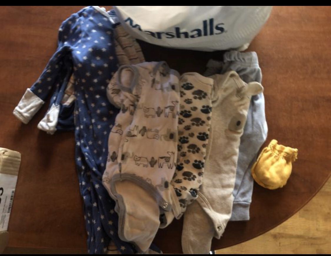 Bag full of baby boy clothes