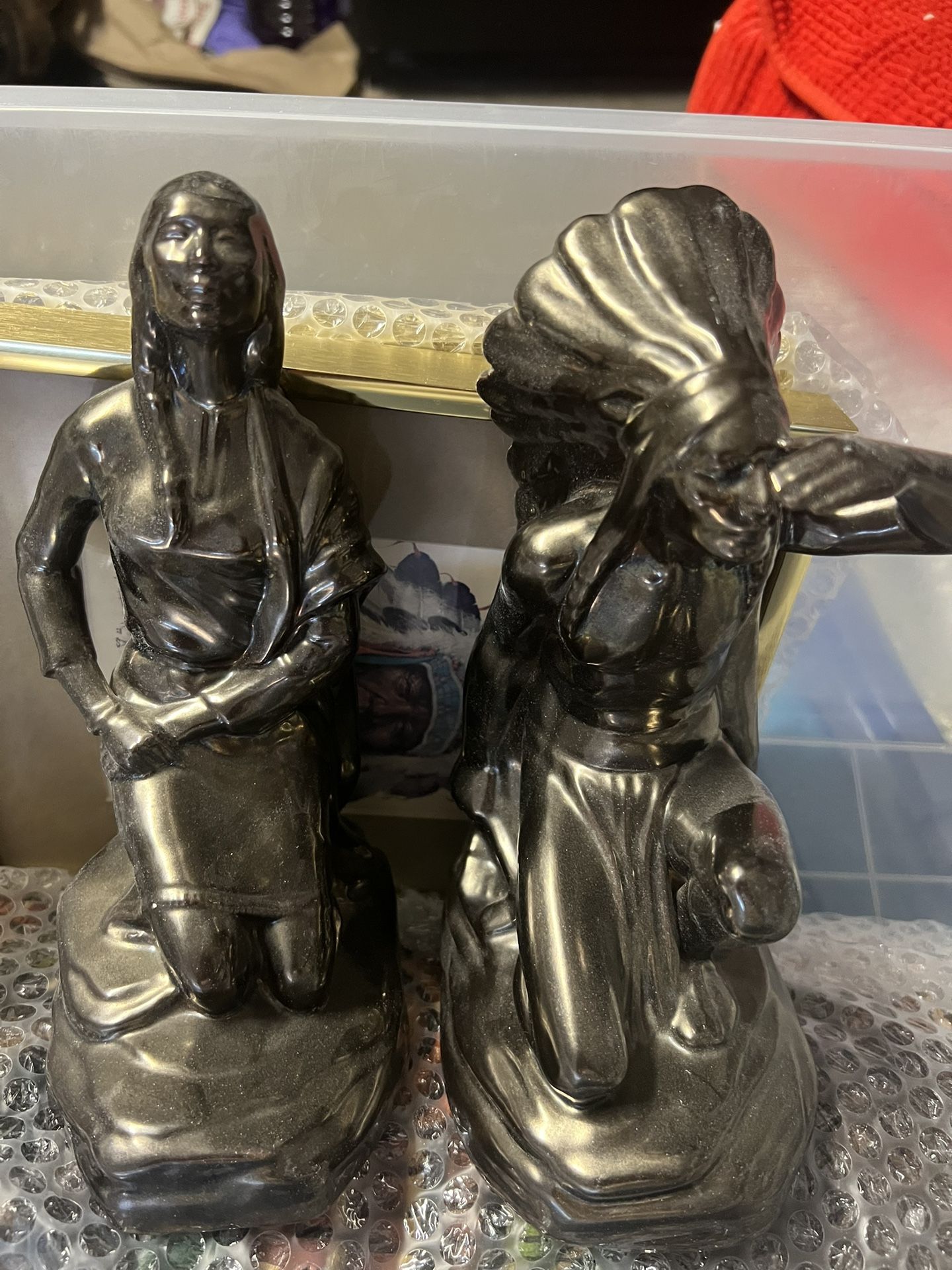 Vintage Indian Native American Collectible—Statues And Pictures