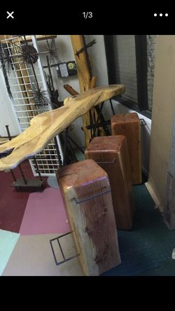 Custom bar and 3 stools