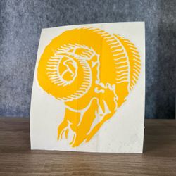 New CLASSIC LARAMS yellow decal sticker Oracal 651 permanent vinyl - football