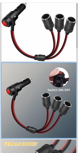 RIIEYOCA 12V/24V Cigarette Lighter Power Cable Adapter
