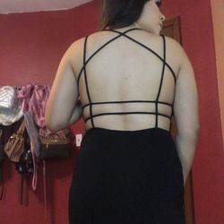 Black Backless Mini Dress
