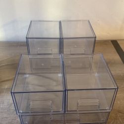 Clear Stackable Storage Drawers – Set of 6 – $30