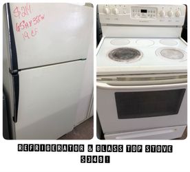 Wow! Nice Bisque Refrigerator & Self-Cleaning Glass Top Stove w/Convection Oven! 100% Guaranteed 30 Days! We Can Delivery Today!