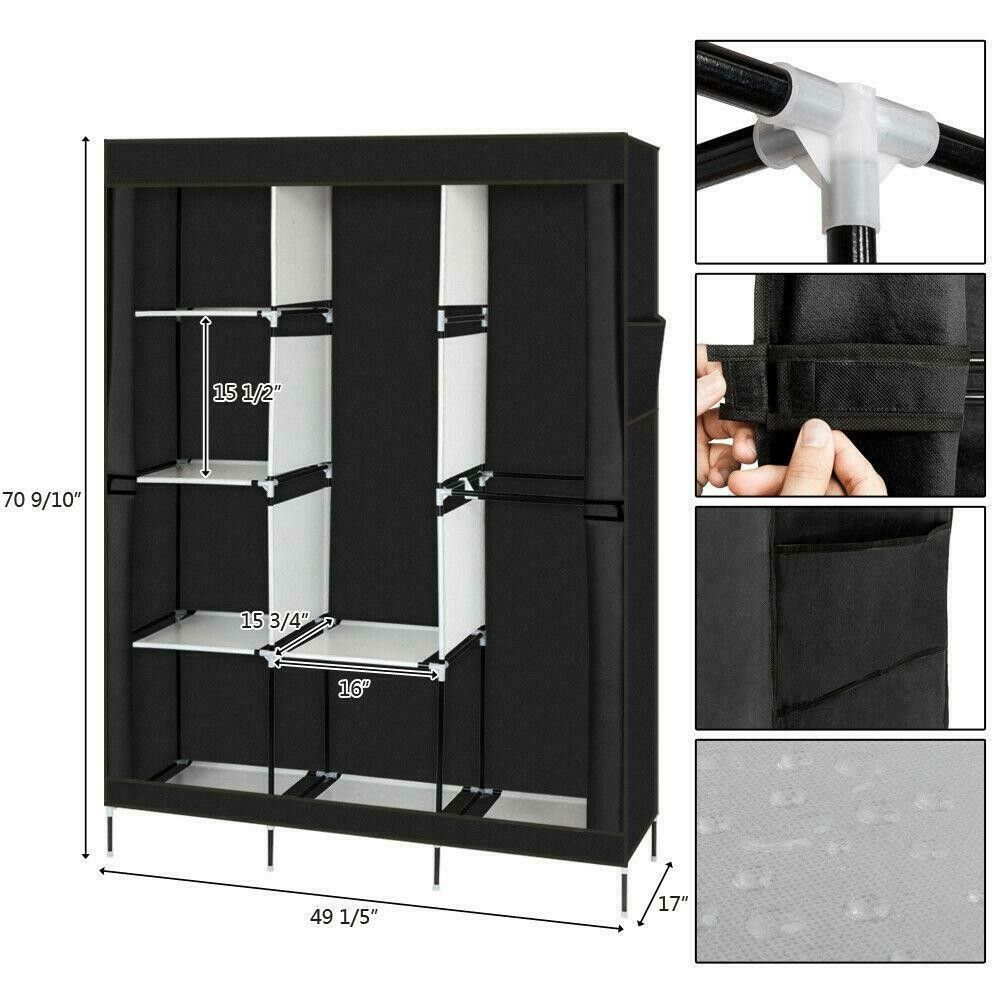 NEW Cloth Wardrobe Closet Clothes Rack Storage Shelves for Bedroom home living area office Organizer
