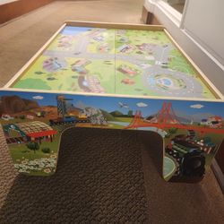Wooden Train Table Set For Kids